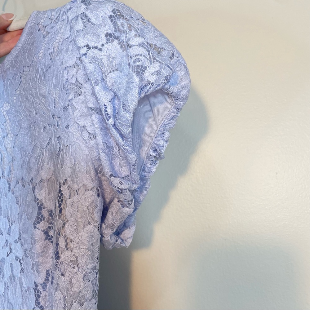 NWT Free People Hailee Lace A-line Mini Blue Floral Dress Size Small Retail $168 - Picture 6 of 12